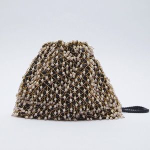 Zara beaded bucket bag